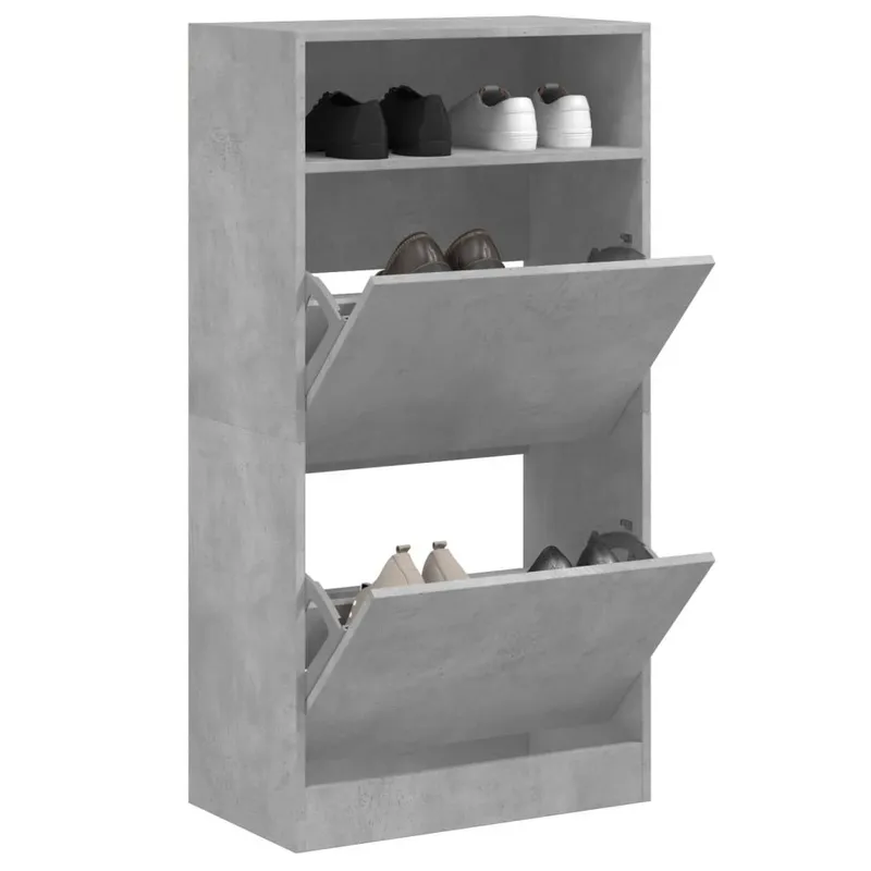 Schuhschrank Betongrau 60x34x116 cm derivato del legno