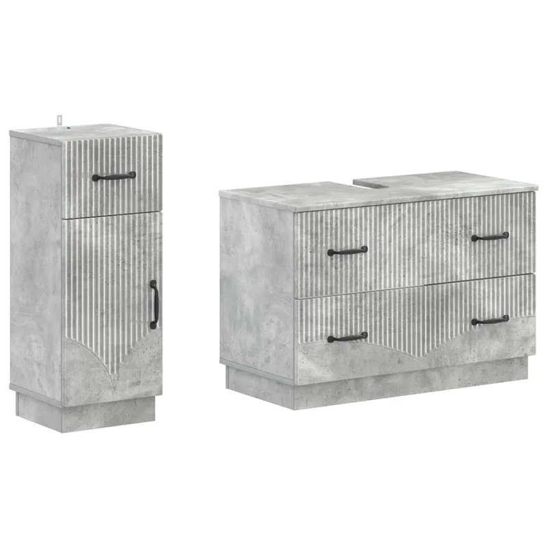 Ensemble de 2 meubles de salle de bain HOORN Gris béton