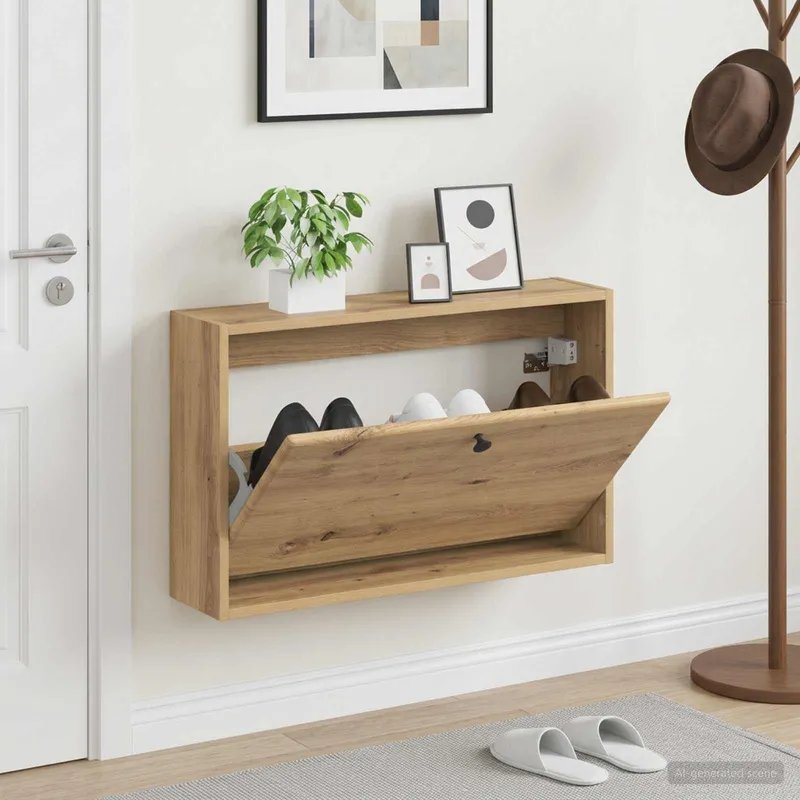 Wandmontierter Schuhschrank BREDA 71 x 17 x 43 cm engineered wood
