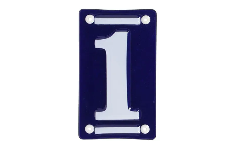 Esschert Design Hausnummer 1 7 cm, blue/white