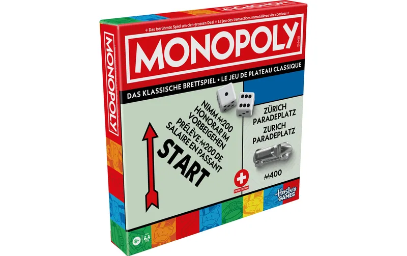 Hasbro Familienspiel Monopoly Classic Refresh Schweizer Edition