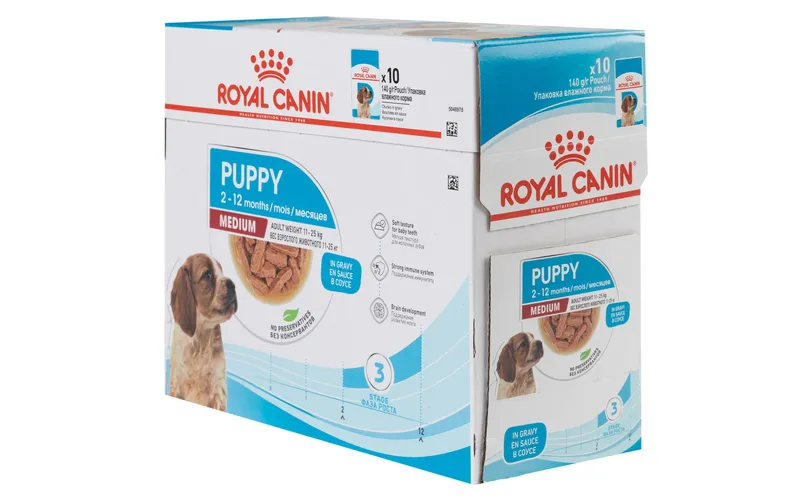 Royal Canin Nassfutter Health Nutrition Medium Puppy Sauce, 10 x 140 g