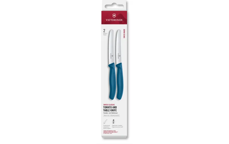 Victorinox Tafelmesser Swiss Classic, 11 cm, bleu, 2 pièces