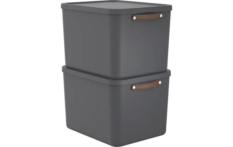 rossoho Aufbewahrungsbox MALOJA 55 l, grigio, 2 pezzi