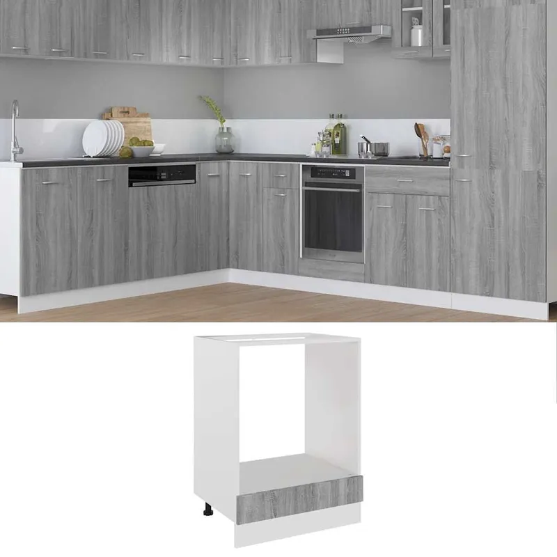 Meuble de four "Riga" Gris Sonoma 60 x 46 x 81,5 cm Bois d'ingénierie