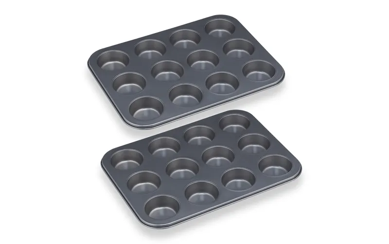 relaxdays Muffin Backform 2 x 12 Mulden