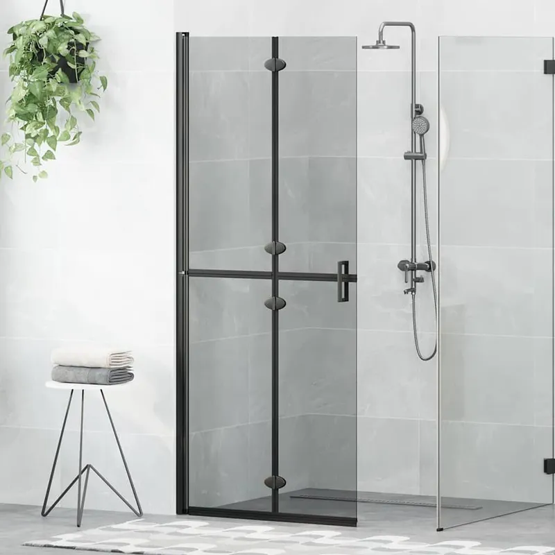 Paroi de douche à l'italienne Noir 80 x 6,5 x 190 cm