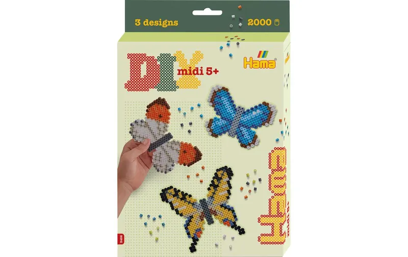 Hama Bügelperlen Platten Schmetterlinge, 2000 Stk. Mehrfarbig