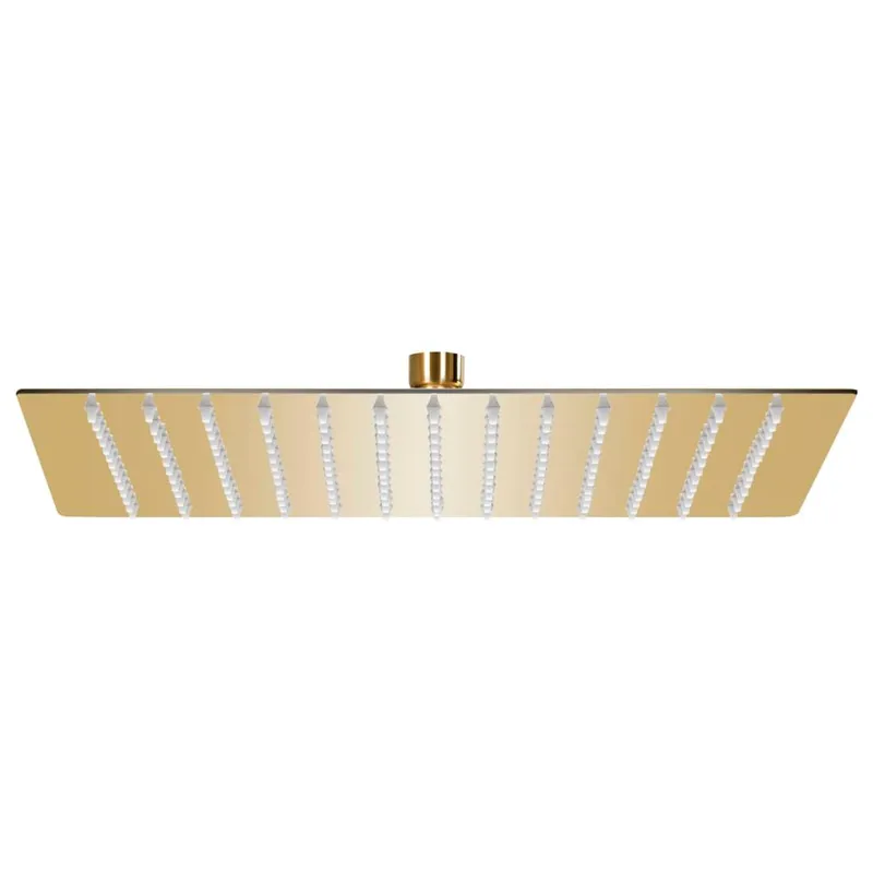 Pomme de douche pluie Acier inoxydable 30x30 cm Carrée Doré