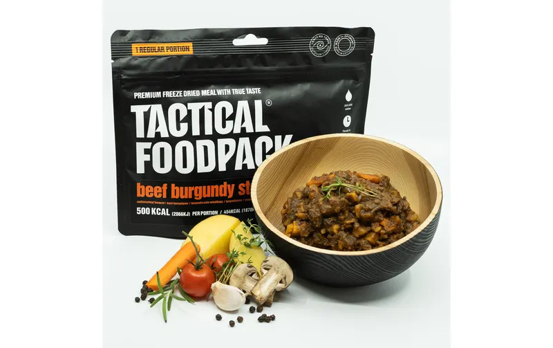 Tactical Foodpack Hauptgericht Rindfleisch-Burgunder-Eintopf