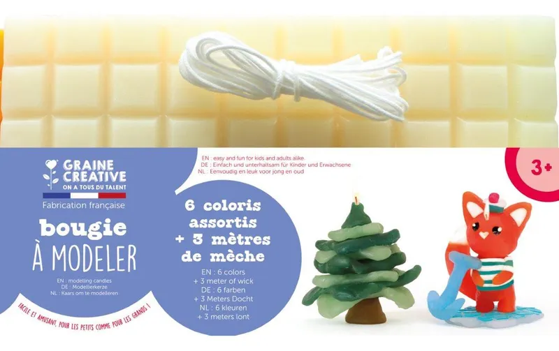 Graine Créative Modellierkerze Pastell 6 x 175 g, Pastellfarben