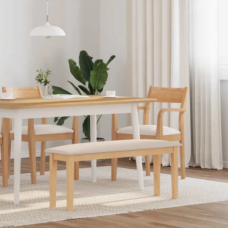 Banc 110 cm bois massif caoutchouc