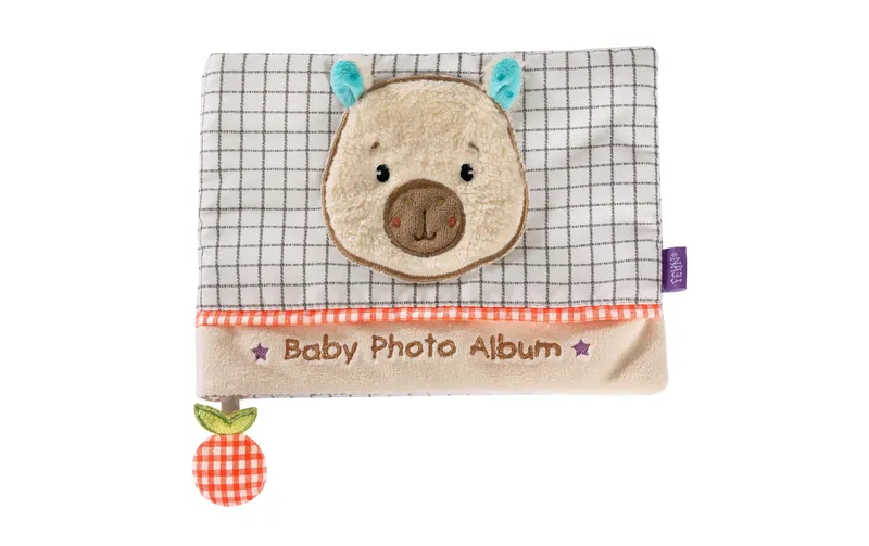 fehn Fotoalbum Capybara, tissu, Beige / brun, 20 x 15 cm