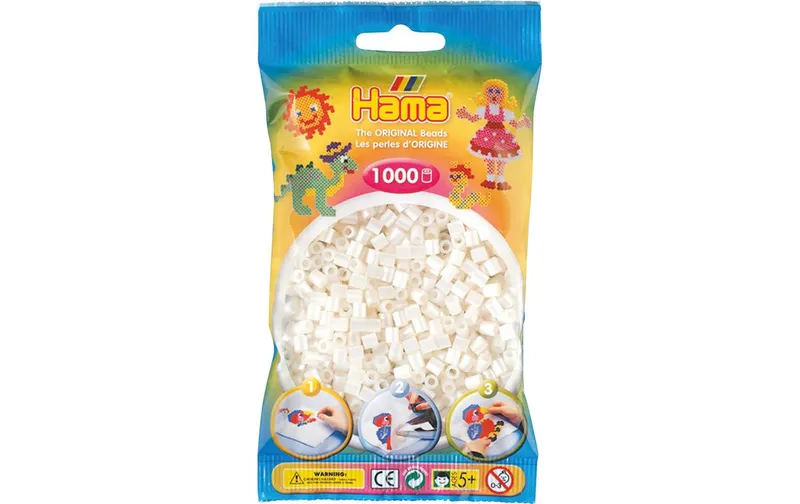 Hama Bügelperlen midi, 1000 Stk. blanc glanz