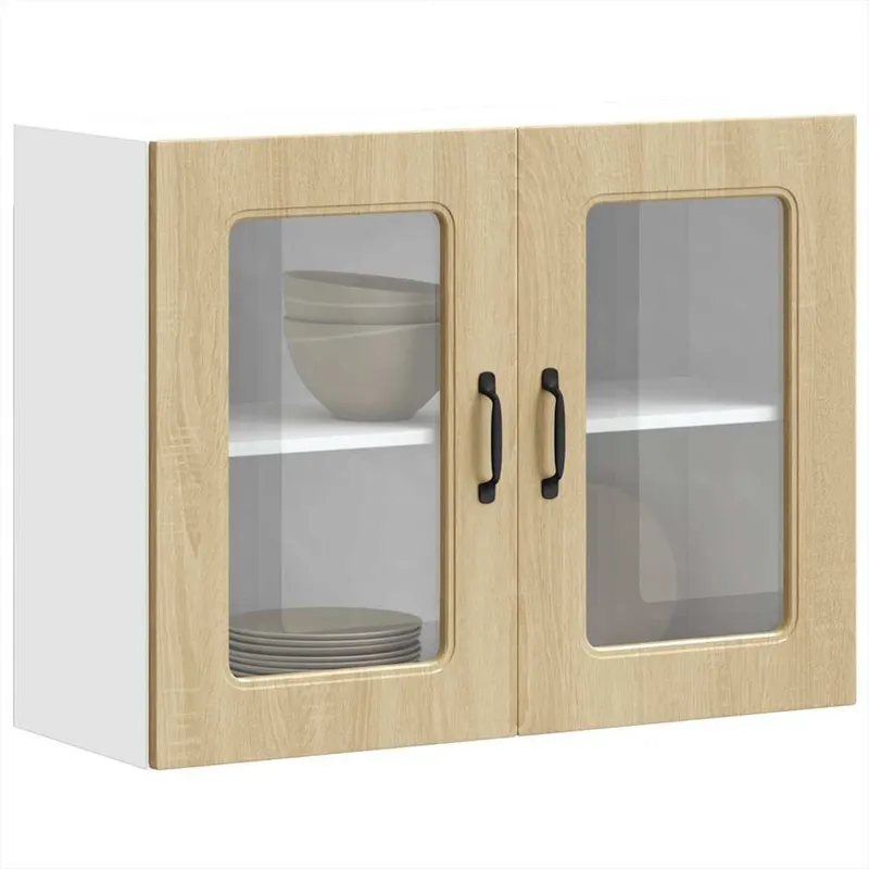Küchen-Hängeschrank mit Glastür Kalmar Sonoma-Eiche Holzwerkstoff