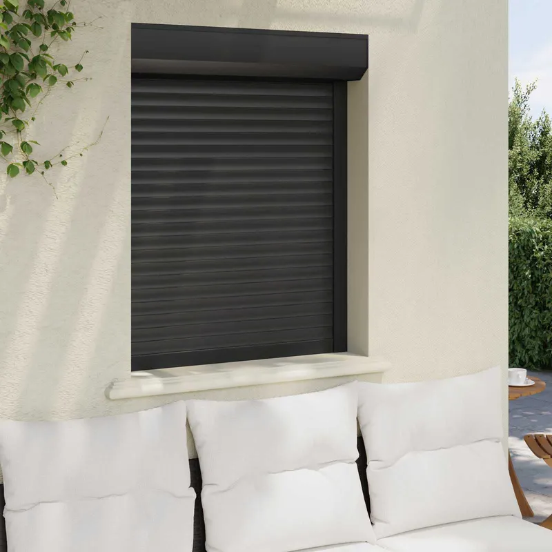 Rollladen anthracite 80 x 100 cm aluminium and Polyurethan