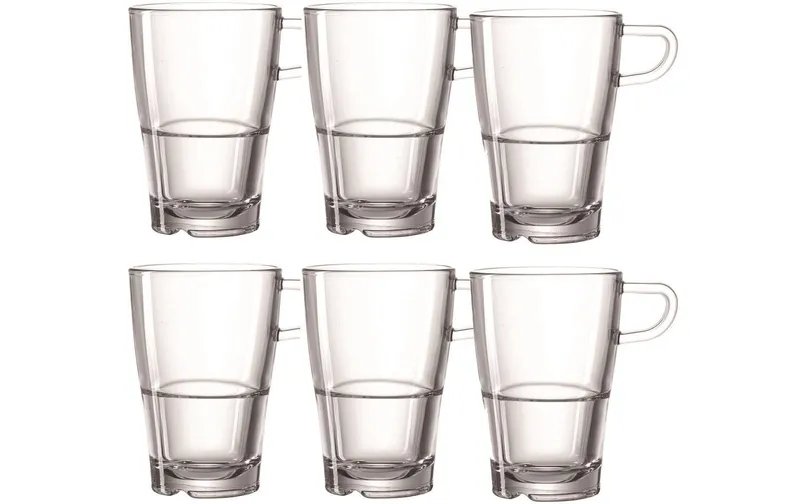 LEONARDO Latte Macchiato Tasse Senso 350 ml, 6 pezzi, trasparente