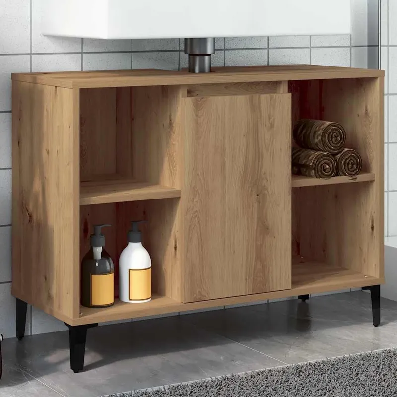 Waschbeckenunterschrank Artisan-Eiche 80x33x60 cm derivato del legno