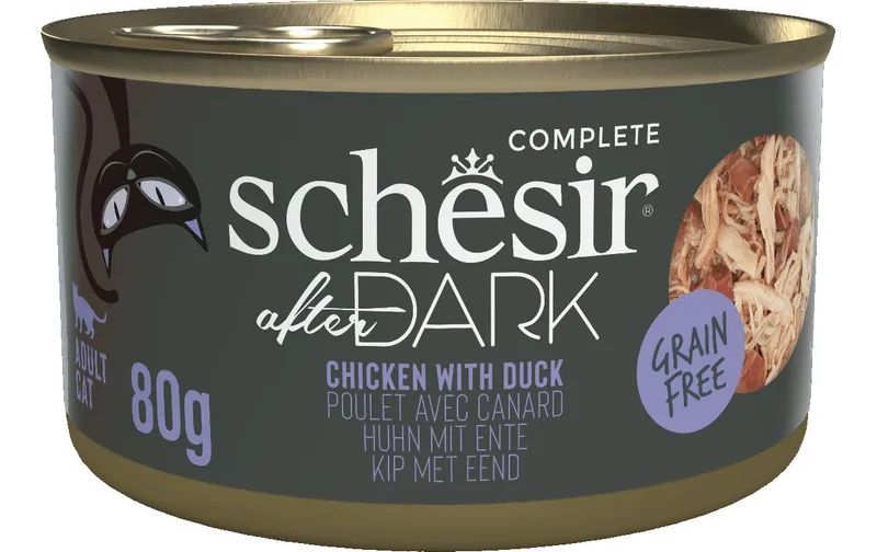 Schesir Nassfutter after Dark Complete Brühe Huhn mit Ente, 80 g