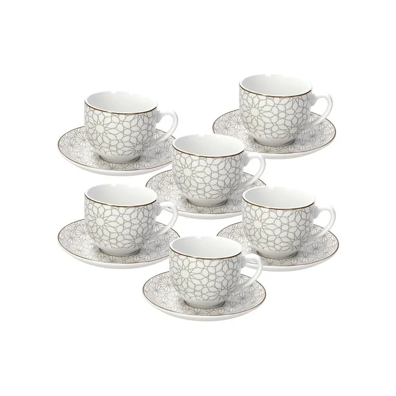 Tognana Tognana Kaffeetassen-Set Habana 250 ml, 6 Stück, Weiss/Braun