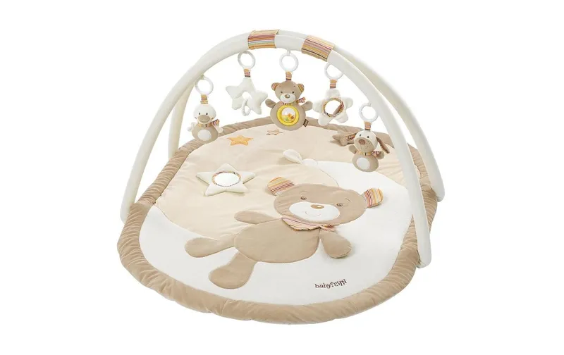 fehn Krabbeldecke mit Spielbogen Bär Rainbow