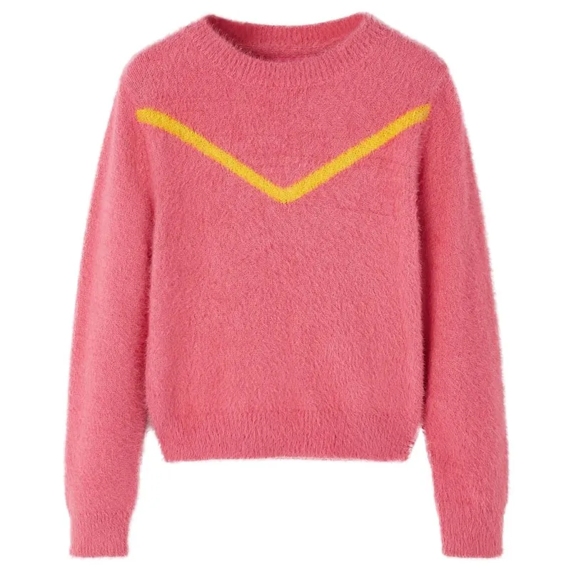 Pull-over tricoté pour enfants rose vieux 128