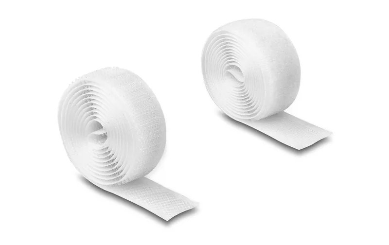 Delock Klettband 1 m x 20 mm con Haft- e Flauschband bianco