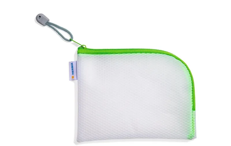 HERMA Etui Mesh Bag A6, 10.5 x 14.8 cm, verde/bianco