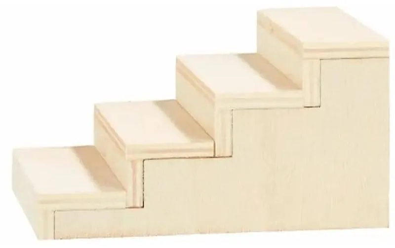 HobbyFun Mini-Haus Treppe 10.3 x 7 x 5.5 cm, naturale