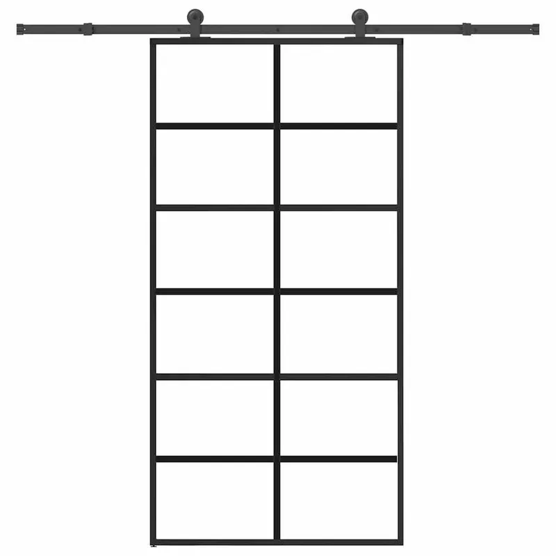 Schiebetür mit Beschlag 102x205 cm ESG-Glas & Aluminium