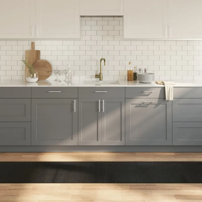 Teppich Rechteckig Schwarz 60x400 cm Bambus