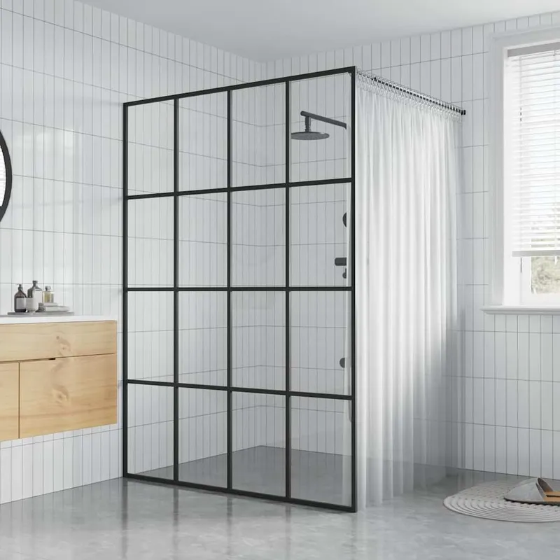 Duschwand for Walk-in Dusche Klares Sicherheitsglass 140x195 cm