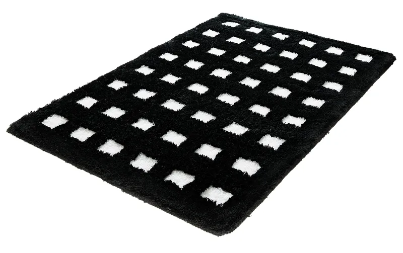 Kleine Wolke Badteppich Boxes 70 x 120 cm, nero/bianco
