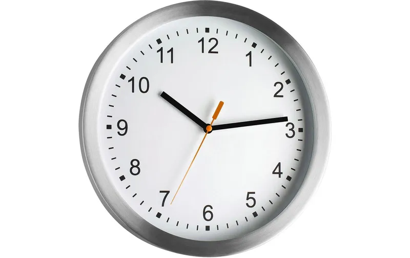 TFA Dostmann Wanduhr with aluminiumrahmen silver