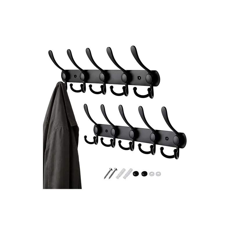 relaxdays Hakenleiste 42 cm x 13 cm, black