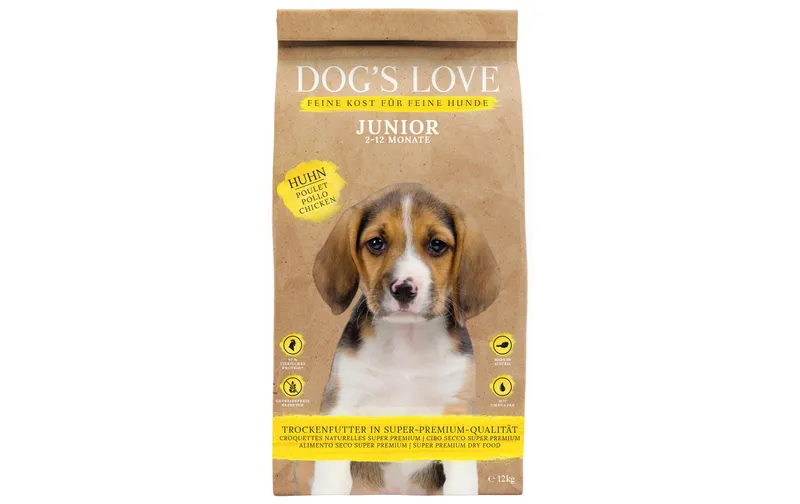 Dog's Love Trockenfutter Junior, Huhn, 12 kg