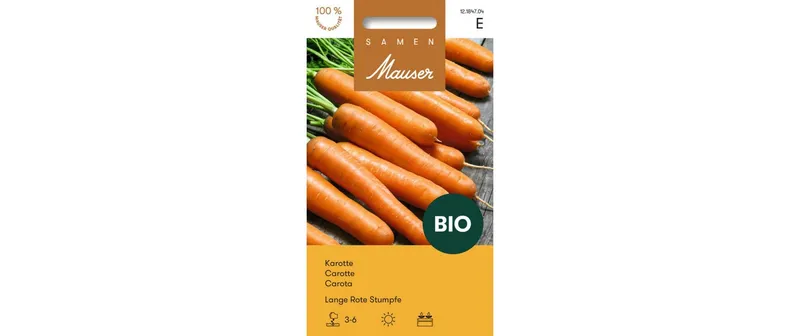 Samen Mauser Samen BIO Karotte Lange Rote Stumpfe