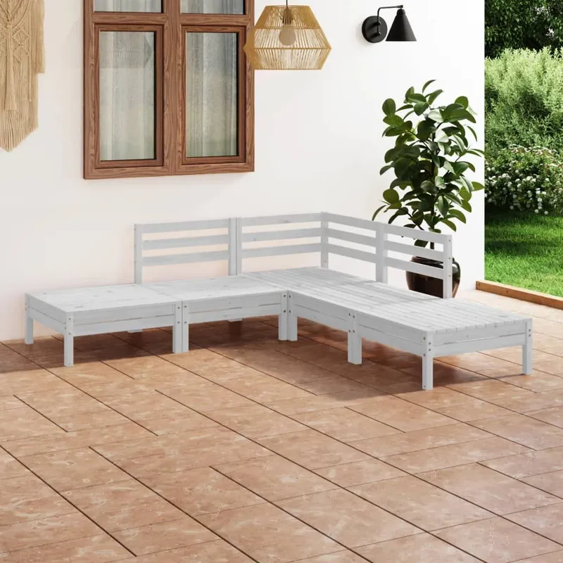 5-tlg. Garten-Lounge-Set legno massiccio pino bianco