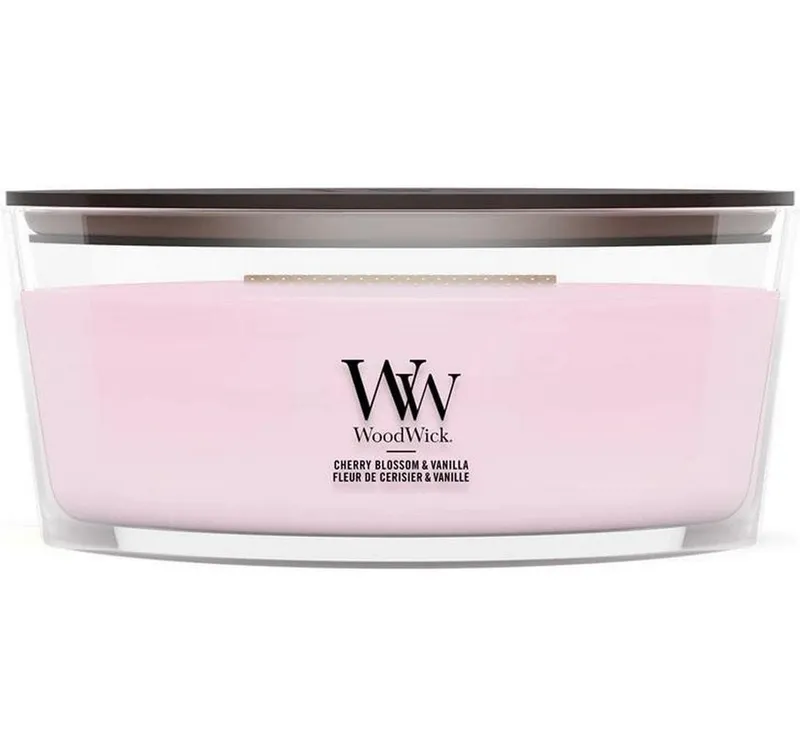 Bougie parfumée Woodwick Cherry Blossom & Vanilla Ellipse