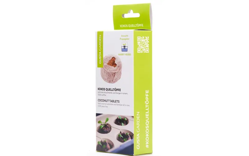 Gusta Garden Kokos-Quelltöpfe HARRY HERBS, 16 Stück