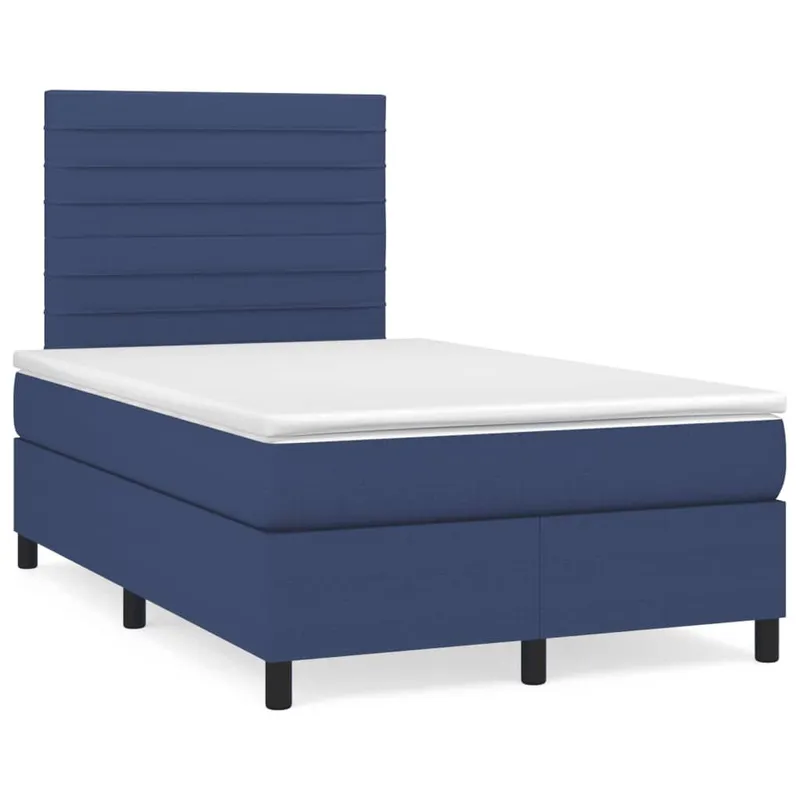 letto boxspring mit Matratze blu 120x190 cm tessuto