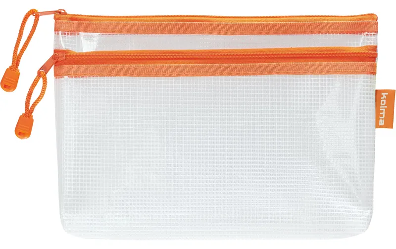 Kolma Etui Mesh Bag Transparent/Orange, 25x16cm