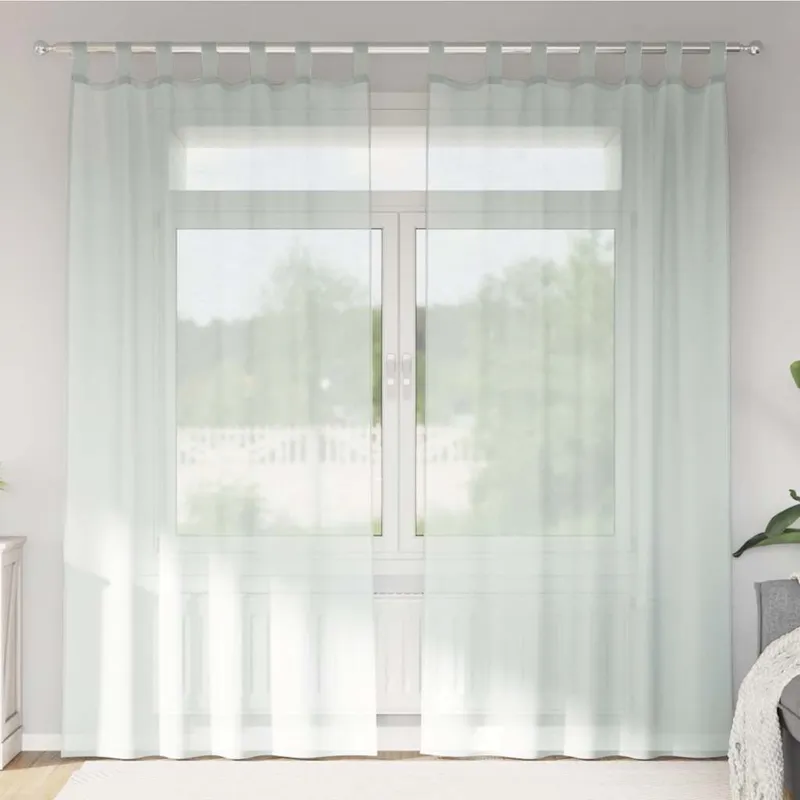 Voile Vorhänge con Schlaufen 2 pz. grigio chiaro 140x225 cm