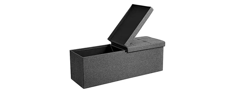 Songmics Sitztruhe with Klappdeckel 110 x 38 x 38 cm, dark grey