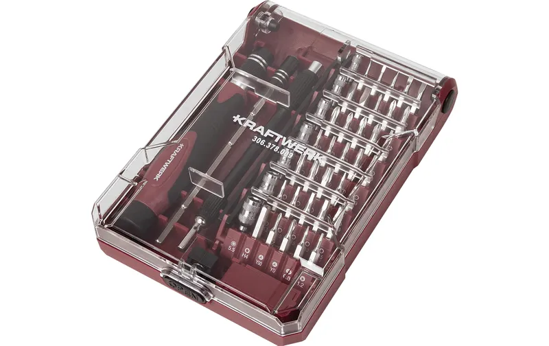 Kraftwerk Bit Box with Präzisions Schraubendreher 1/4", 45-teilig