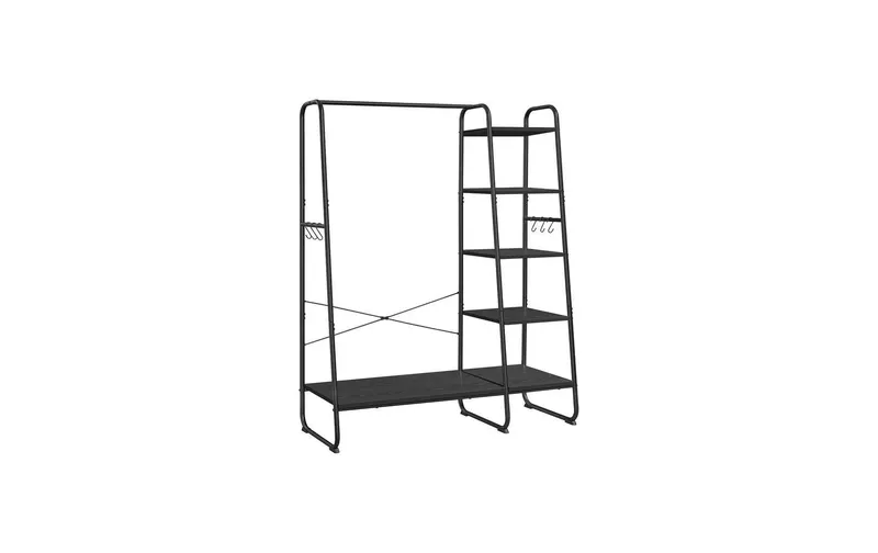 VASAGLE Garderobenständer 5 Ablagen 120 x 160 cm, black