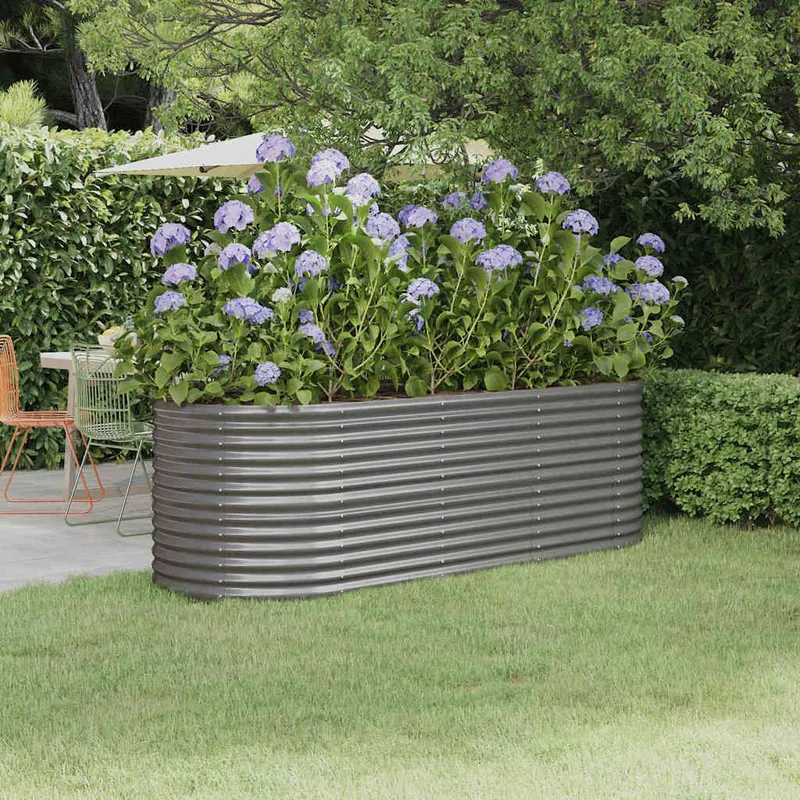Hochbeet Verzinkter Stahl 224x80x68 cm grey