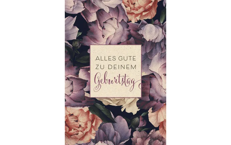 naturel Verlag Geburtstagskarte Vintage Alles Gute 17.5 x 12.2 cm
