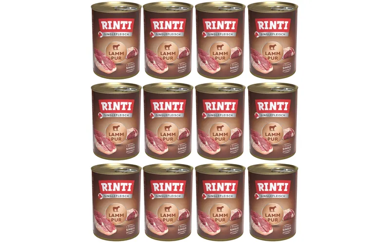 Rinti Nassfutter Singlefleisch Dose Lamm Pur, 12 x 400 g