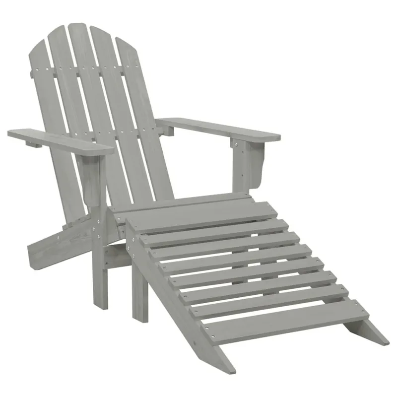 Gartensessel mit Fußstütze Holz grigio